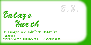 balazs wurth business card